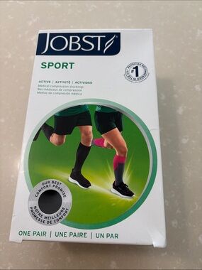 JOBST Sport Compression Knee-High Socks — Black & Pink